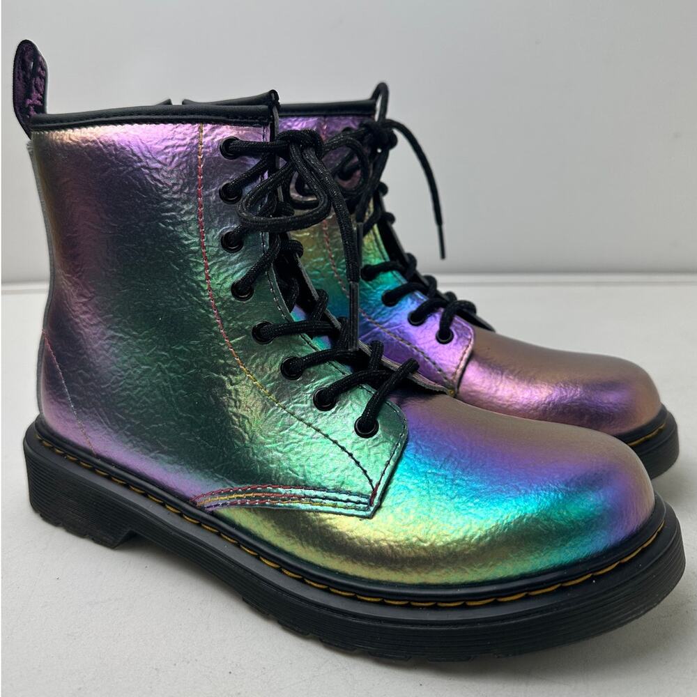 Dr. Martens 1460 Rainbow Crinkle Leather Boots Women's Sz 5